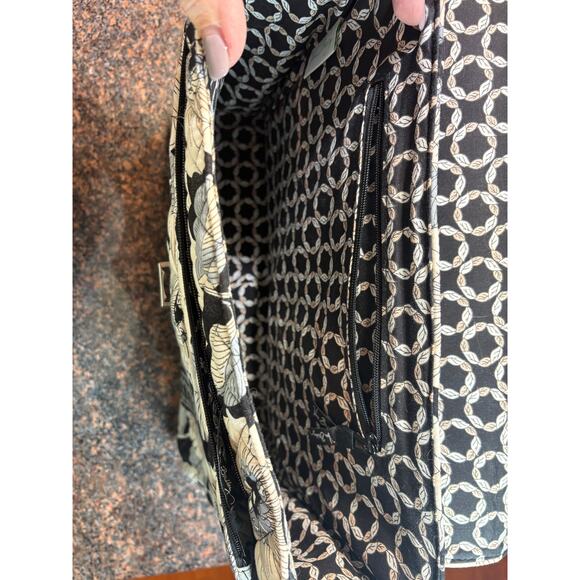 Vera Bradley Attache/Laptop Bag Black and White Camellia Pattern *Retired* - Picture 9 of 14